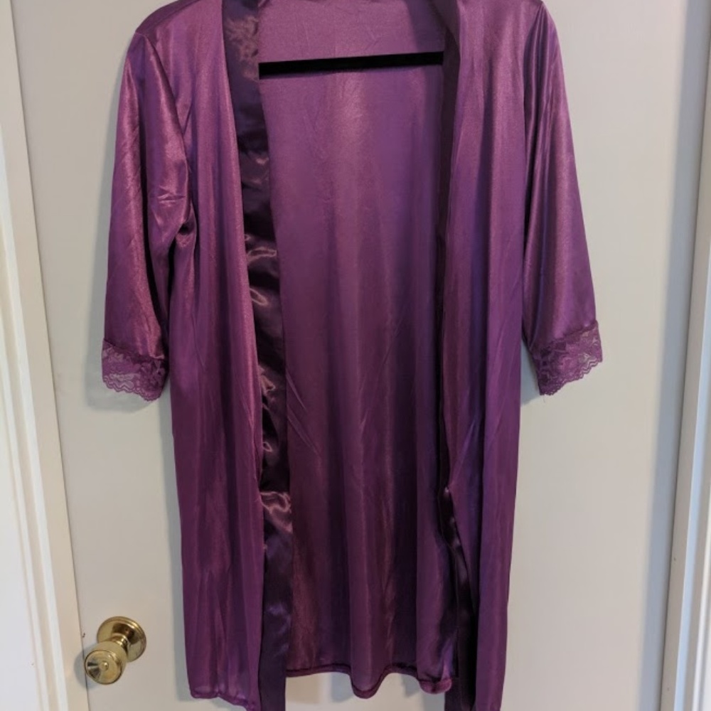 Purple Satin Robe